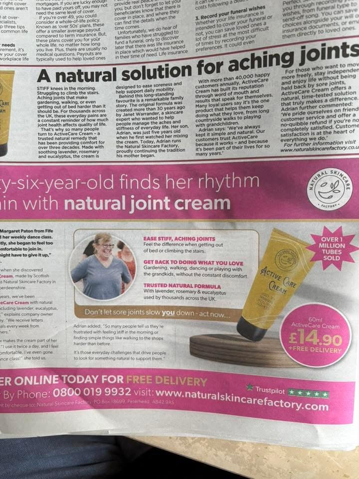 Featured in a National Newspaper last weekend