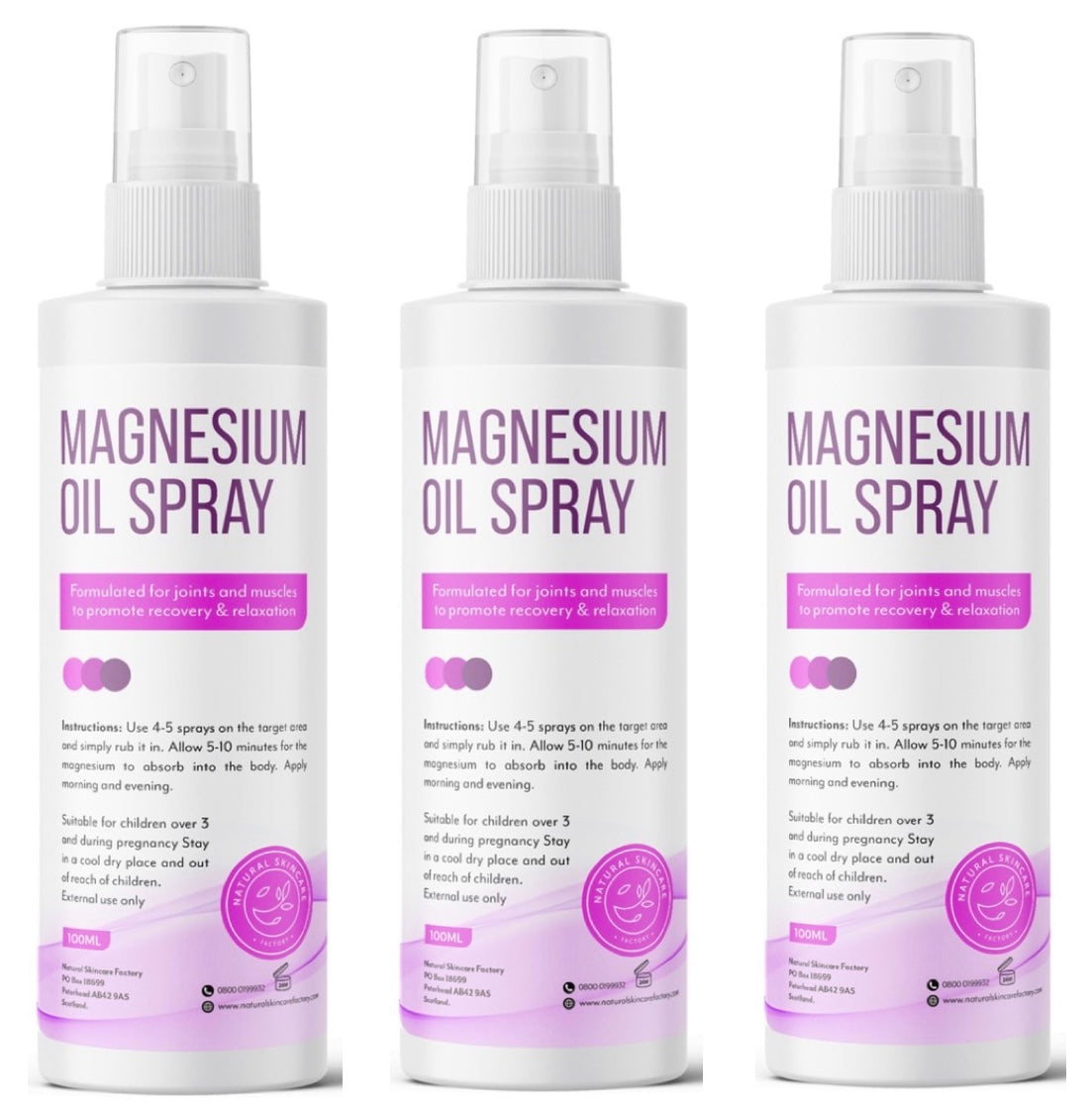 Magnesium Spray Triple Pack