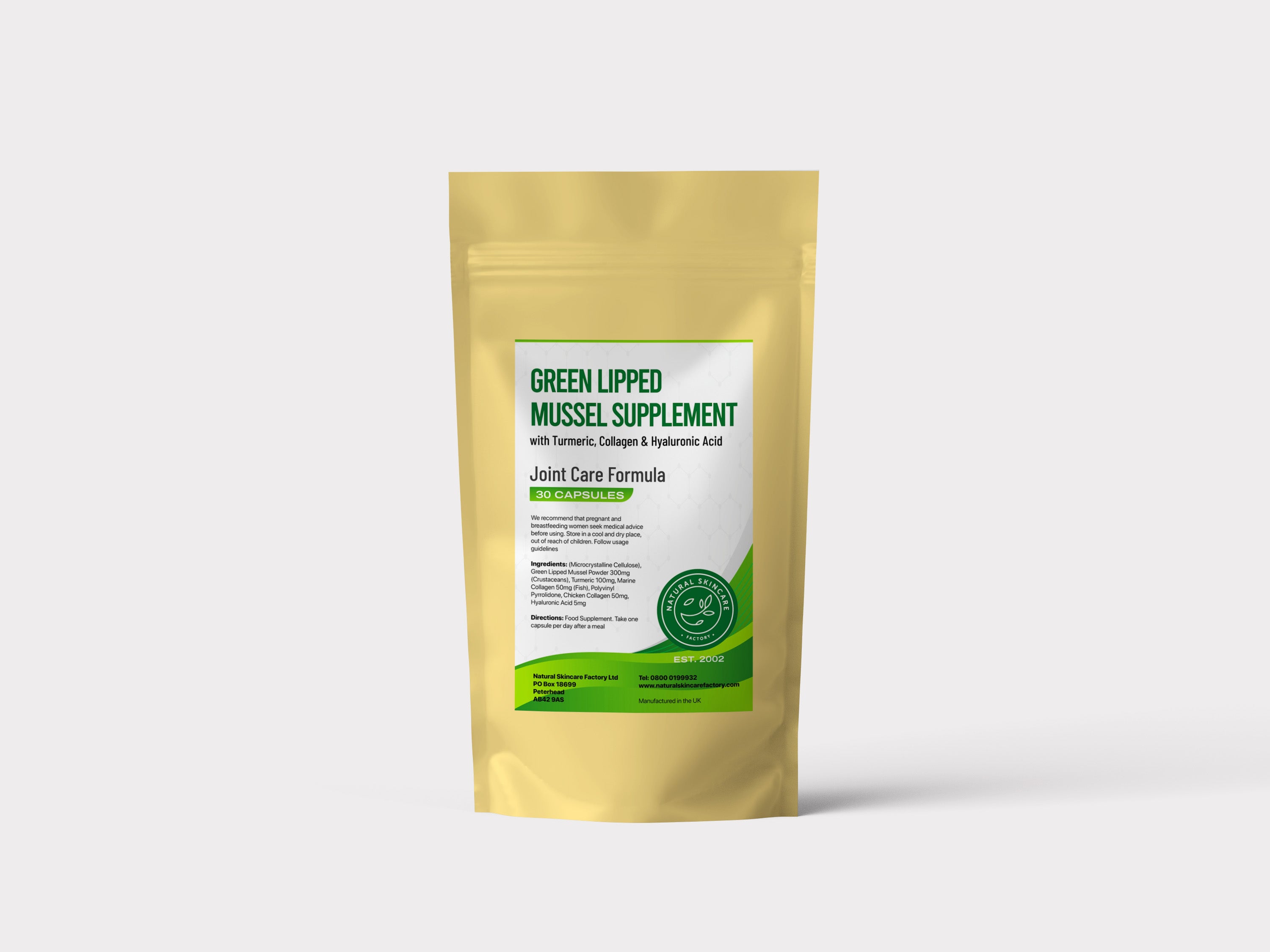 Green Lipped Mussel with Hyaluronic Acid, Turmeric &amp; Collagen